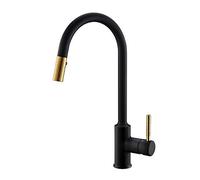 HYHJYMG Faucet Kitchen faucets with Pull Down Sprayer, Pull-Out, 2, Copper-Plated Black, hot and Cold Single Handle Flexible, Kitchen Sink, Faucet water-tap