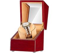 HYHJYMG GaRcan Automatic Single Watch Winder Box 5 Rotation Mode Soft Flexible Watch Pillow Dual Power Supply Quiet Motor Accessories Red - b, (Black E)