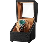 HYHJYMG GaRcan Automatic Single Watch Winder Box 5 Rotation Mode Soft Flexible Watch Pillow Dual Power Supply Quiet Motor Accessories Red - b, (Black E)