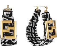 HYHJYMG Hypoallergenic Gold Plated Earrings for Women | Trendy Black & White Letter F Fabric Jewelry | Lightweight Designer Dainty Earrings for Daily Wear, Weddings, Gifts (Mother’s Day, Valentine’s