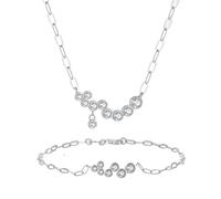 HYHJYMG jewellery 2pcs 925 wedding jewelry sets for women - irregular zircon pendant necklace and earrings set, for ladies girls chains temperament set jewelry