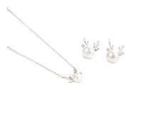 HYHJYMG jewellery animal necklace and earrings for womens and girls - 925 minimalism pearl deer pendant jewellery sets,luxury accessories ladies party exquisite jewelry jewelry