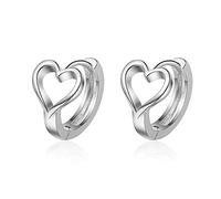 HYHJYMG jewellery Women Silver Earrings, 925 Sterling Silver Hoop Huggie Rhinestone Earrings Bow Star Leaf Butterfly Heart Crystal Cute Geometry Gifts For Girlfriend, Wife, Sister, Daughter, Mother On