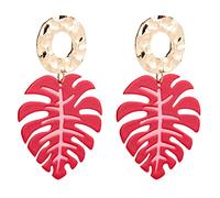 HYHJYMG jewellery Women Silver Earrings, Hyperbole Colorful Leaf Drop Earrings Trendy Bright Gold Color For Women Beach Major Jewelry Bijoux Gifts For Girlfriend, Wife, Sister, Daughter, Mother On