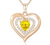 HYHJYMG jewelry Birthstone for Women, Sterling Silver for Women, Forever Love Silver Heart with Birthstones as Anniversary/Birthday Gift for Mom, Wife, Girlfriend or Loved Ones Jewelry for girls