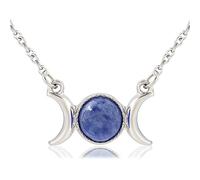 HYHJYMG jewelry Crystal Birthstone Triple Moon Goddess for Women Men Girls, Dianty Crescent Moon Phase Healing Chakra s Birthday Gifts for Mother Sister Friends Jewelry for girls