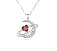 HYHJYMG jewelry Silver Birthstone Planet Moon Pendant for Women Simple Adjustable saturn Fine Jewelry for Birthday for Women Jewelry for girls