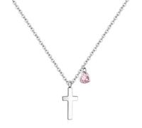 HYHJYMG jewelry Tiny Cross for Girls | Heart Initial Women| Heart Birthstone | Letter Stainless Steel Pendant Jewelry First Communion Baptism Gifts Christmas Birthday Gifts Jewelry for girls
