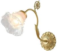 HYHJYMG lamp Flower Light Brushed Brass Milk Glass Antique Gold Mid Century Mounted Nordic Modern Floral Sconce Gooseneck Farmhouse Wall Lamp for Bedroom Living Room Bathroom