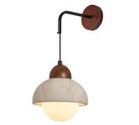 HYHJYMG lamp Japanese Wabi-Sabi Natural Stone Wall Lamps Solid Wood E26/E27 Base Wall Sconces Adjustable Hanging Wire Hote Study Wall Light for Kitchen Corridor Living Room Dining(Shape1) lamp