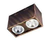 HYHJYMG Light Ceiling Light, 5w7w Creative European Retro Wall Mounted Downlight Rectangular cob semi-Embedded Spotlight led Clothing Store Restaurant Ceiling Light 2-Heads Adjustable Nostalgic Metal