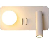 HYHJYMG light Modern White Bedroom Wall Light with Adjustable Spotlight Nordic Creativity Reading Wall Light Indoor Lighting Mid Century Minimalist Hallway Wall Lamp for Living Room Aisle Stairs