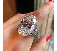 HYHJYMG Luxury 925 Sterling Silver Exaggerated Rhinestone 2pcs Wedding Bands Engagement Rings 2 Carats Sterling Silver Bridal Set Cubic Zirconia Wedding Ring Size 6
