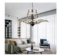 HYHJYMG Luxury Bulbs Crystal Chandelier for Villa Dining Room Castle Living Room Kitchen Bedroom Hotel Foyer Palace Indoor Home Lamp(BLACK-62cm)