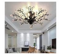 HYHJYMG Luxury Bulbs Crystal Chandelier for Villa Dining Room Castle Living Room Kitchen Bedroom Hotel Foyer Palace Indoor Home Lamp(BLACK-62cm)