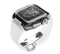 HYHJYMG Luxury Transparent Watch Case And Watch Band,For 8 7 6 5 4 SE 44mm 45mm Series Watch Change Silicone Strap Mod Kit,Rubber Sports Watch Band With Tool