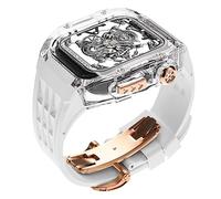HYHJYMG Luxury Transparent Watch Case And Watch Band,For 8 7 6 5 4 SE 44mm 45mm Series Watch Change Silicone Strap Mod Kit,Rubber Sports Watch Band With Tool