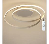 HYHJYMG Modern Creative Spiral LED Ceiling Light Dimmable Ring Design Dining Room lamp Round Living Room Light Curved Metal Acrylic Iron Chandelier Matte Decor Pendant Light