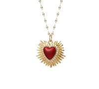 HYHJYMG Sacred Heart Necklace For Women Men, Classic Sacred Heart Of Jesus Necklace - Red Sacred Heart Pendant, Jesus Heart Necklace For Christmas Birthday Thanksgiving Gifts