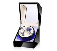 HYHJYMG Spinner winding box Watch Winders - 2+0 LED Light Automatic Turn Watch Device Mechanical Watch Shaker Household Mute Rotary Motor Watch Winding Box Storage Case Battery AC Dual-mode Quiet and