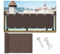 HYHMJ-Privacy Screen Multifunction Privacy Protective Screens Height 0.6/0.7/0.8/0.9/1M Balcony Garden Privacy Screen Cover with Cable Ties Ropes,Brown,0.6x10m