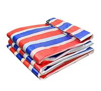HYHMJ-Waterproof Color Strip Cloth Cold-Resistant Sun Shade Foldable Tarpaulin Weather Resistant Tarp Multi-Purpose Cover, with Eyelets PE Plastic Tarp,Stripe,1.8x4.8m