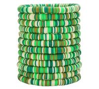 HYHONEY 12pcs Friendship Bracelets Beaded Bracelets Heishi Bracelet Cute Bracelets Stack Vinyl Clay Disc Bead Surfer Stretch Summer Beach Bracelets For Women Preppy Bracelets, adjustable, clay