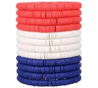 HYHONEY 12pcs Friendship Bracelets Beaded Bracelets Heishi Bracelet Cute Bracelets Stack Vinyl Clay Disc Bead Surfer Stretch Summer Beach Bracelets For Women Preppy Bracelets, adjustable, Vinyl, clay