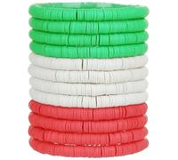 HYHONEY 12pcs Friendship Bracelets Beaded Bracelets Heishi Bracelet Cute Bracelets Stack Vinyl Clay Disc Bead Surfer Stretch Summer Beach Bracelets For Women Preppy Bracelets, adjustable, Clay, Vinyl