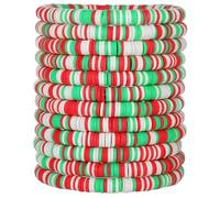 HYHONEY 12pcs Friendship Bracelets Beaded Bracelets Heishi Bracelet Cute Bracelets Stack Vinyl Clay Disc Bead Surfer Stretch Summer Beach Bracelets For Women Preppy Bracelets, adjustable, clay