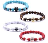 HYHONEY Beaded Bracelets Bracelets for Men Women His and Hers Couples Bracelets Elastic Adjustable Mens Bracelet, One Size, Stone, stone