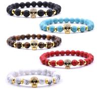 HYHONEY Beaded Bracelets Bracelets for Men Women His and Hers Couples Bracelets Elastic Adjustable Mens Bracelet, One Size, Stone, stone