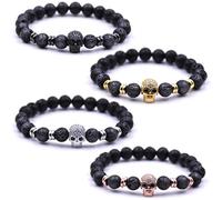 HYHONEY Beaded Bracelets Bracelets for Men Women His and Hers Couples Bracelets Elastic Adjustable Mens Bracelet, One Size, Stone, stone