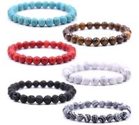HYHONEY Beaded Bracelets for Men Women His and Hers Couples Bracelets Elastic Stretch Mens Womens Bracelet, One Size, Stone, stone