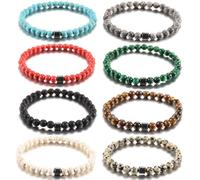 HYHONEY Beaded Bracelets for Men Women His and Hers Couples Bracelets Elastic Stretch Mens Womens Bracelet, One Size, Stone, stone