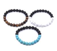 HYHONEY Beaded Bracelets for Men Women His and Hers Couples Bracelets Elastic Stretch Mens Womens Bracelet, One Size, Stone, stone