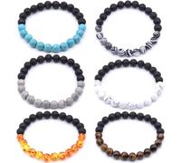 HYHONEY Beaded Bracelets for Men Women His and Hers Couples Bracelets Elastic Stretch Mens Womens Bracelet, One Size, Stone, stone