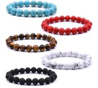 HYHONEY Beaded Bracelets for Men Women His and Hers Couples Bracelets Elastic Stretch Mens Womens Bracelet, One Size, Stone, stone