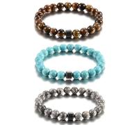 HYHONEY Beaded Bracelets for Men Women His and Hers Couples Bracelets Elastic Stretch Mens Womens Bracelet, One Size, Stone, stone
