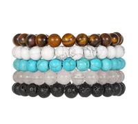 HYHONEY Beaded Bracelets for Men Women His and Hers Couples Bracelets Elastic Stretch Mens Womens Bracelet, One Size, Stone, stone