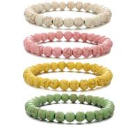 HYHONEY Beaded Bracelets for Men Women His and Hers Couples Bracelets Elastic Stretch Mens Womens Bracelet, One Size, Stone, stone