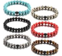 HYHONEY Beaded Bracelets for Men Women His and Hers Couples Bracelets Elastic Stretch Mens Womens Bracelet, One Size, Stone, stone