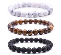 HYHONEY Beaded Bracelets for Men Women His and Hers Couples Bracelets Elastic Stretch Mens Womens Bracelet, One Size, Stone, stone