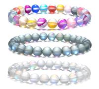 HYHONEY Beaded Bracelets for Men Women His and Hers Couples Bracelets Elastic Stretch Mens Womens Bracelet, One Size, Stone, stone