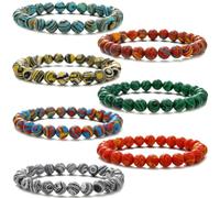 HYHONEY Beaded Bracelets for Men Women His and Hers Couples Bracelets Elastic Stretch Mens Womens Bracelet, One Size, Stone, stone