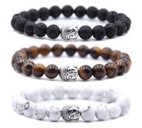 HYHONEY Beaded Bracelets for Men Women His and Hers Couples Bracelets Elastic Stretch Mens Womens Bracelet, One Size, Stone, stone