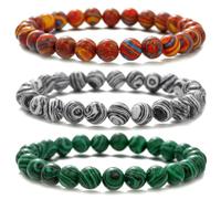 HYHONEY Beaded Bracelets for Men Women His and Hers Couples Bracelets Elastic Stretch Mens Womens Bracelet, One Size, Stone, stone