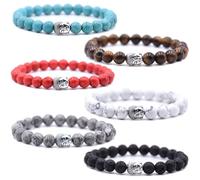 HYHONEY Crown Bracelets Bead Bracelet Mens Bracelet Womens Bracelets Matching Couple Zircon Crown Fashion Jewelry Elastic Adjustable Charm Jewelry for Men Women