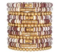 HYHONEY Friendship Bracelets Beaded Bracelets Heishi Bracelet Cute Bracelets Stack Vinyl Clay Disc Bead Surfer Stretch Summer Beach Bracelets For Women Preppy Bracelets, One Size, Clay, clay