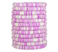 HYHONEY Friendship Bracelets Beaded Bracelets Heishi Bracelet Cute Bracelets Stack Vinyl Clay Disc Bead Surfer Stretch Summer Beach Bracelets For Women Preppy Bracelets, One Size, Stone, clay